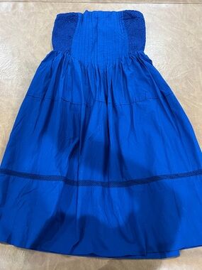 Anthropologie Cobalt Blue Strapless Maxi Skirt